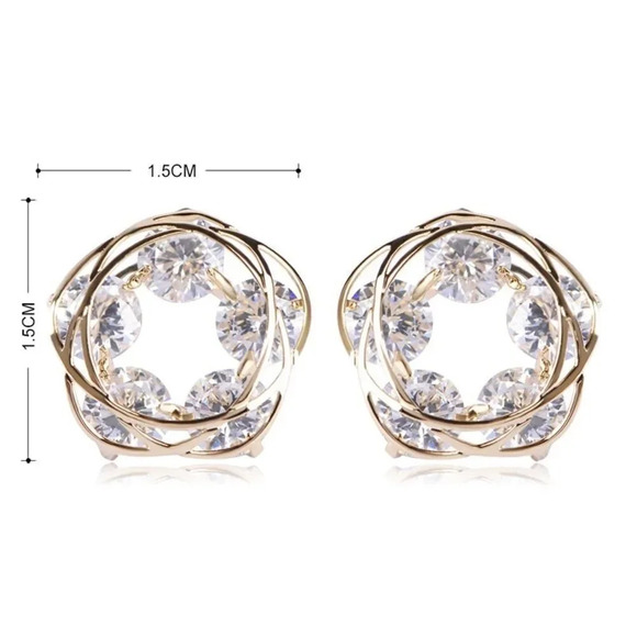 VQ Copper Stud Earrings - Picture 3 of 6